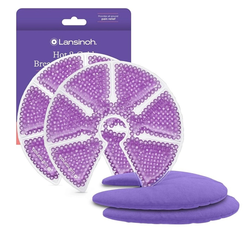 2 Lansinoh Hot & Cold Breast Therapy Packs with Soft Covers